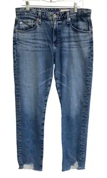 AG Jeans Ex Boyfriend Slouchy Slim Jeans Women's 29R Distressed Blue Denim - EUC