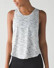 🤍Lululemon Rush Hour White and Gray Space Dye Tank Top