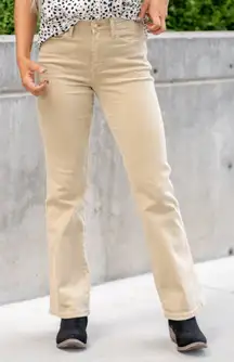 Judy Blue Jeans Womens‎ 13/31 Tan Khaki Clarksville Mid Rise Bootcut NEW Stretch