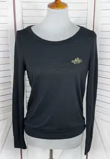 Victoria’s Secret Angel Embroidered Slub Knit Sleep T Shirt Black XS