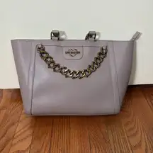 LOVE MOSCHINO Chain Shopper Tote Bag Purse Taupe Light Grey