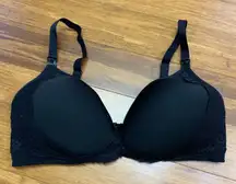 Pip & Vine‎ Rosie Pope Nursing Bra Womens 36DD Black Lace Trim Comfort Wireless