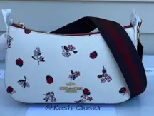 Coach  Ladybug Floral Print Crossbody Bag Chalk Multi