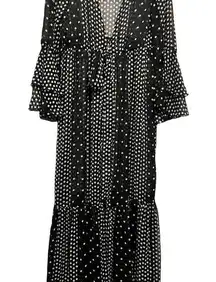 Spoon jeans black and white polka dot maxi kimono measurements in pictures