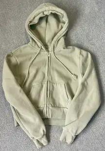 John Galt Cropped Zip Up Hoodie