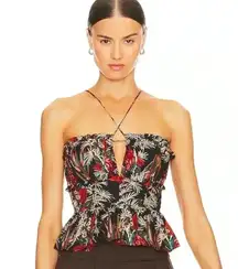 NWT Ulla Johnson Kitty Peplum Top Anthurium Black 6