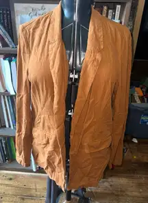 Old Navy linen blend elevated basics minimalist L orange jacket