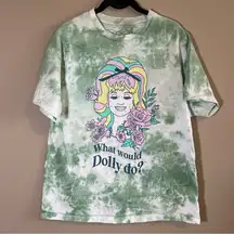 Dolly Parton Green Tie Dye What Would Dolly Do Shirt XS/S