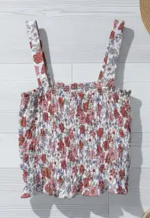 PAPER CRANE Women’s Ditsy Floral Spring Scrunched Tank Top