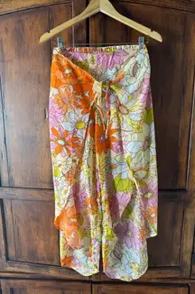 Violet Sky | Floral Wide Leg Pant with Tie Waist | S