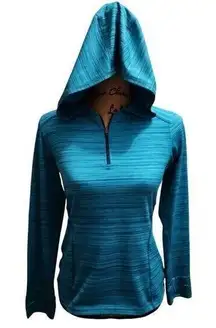 REI Women's Turquoise Hooded‎ Athletic Pullover Quarter-Zip Jacket XS
