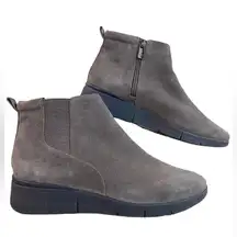 Easy Spirit Ankle Booties Ember Grey Leather Size 7W B38