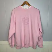 Vintage pink snowflake sweatshirt Christmas sweater Grandmacore