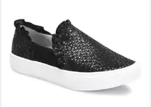 Nurse Mates by Sofft Farrah ruffle black leather slip on sneakers size 8.5