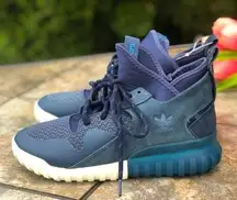 NEW Adidas Blue Tubular X Primeknit PK Trainers  Sneakers S74926 M7/W8.5