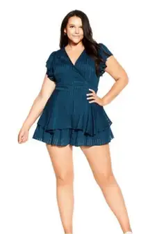 ✨ City Chic First Date Playsuit Teal Romper Large 20 NWT