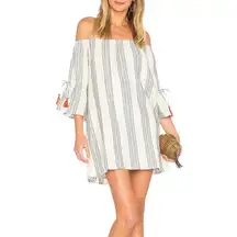 TULAROSA Sara chambray striped linen mini dress