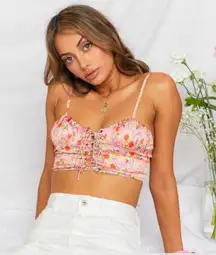 New Cresida Corset Crop Floral Top 