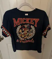 Mickey and Friends Navy Blue  Crop Top