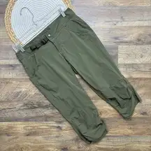 prAna  Jasmine Green Knickers Capri Pants Nylon Stretch Size 4 Hiking Outdoor