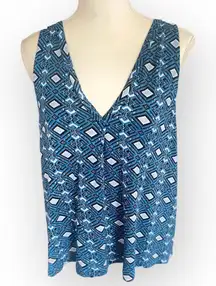 Joie geometric shape blue Sleeveless V-neck top