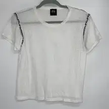LF WHITE MESH TOP STRETCH SEXY LOOK SMALL