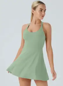 Halara Softlyzero Airy Backless Twisted Cool Touch Dance Active Dress Easy Peezy