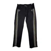 Antthony Originals Jeans Womens 10P Petite Black‎ Embroidered Denim Boho Western