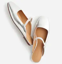 Madewell The Greta Ballet Flat Mule Silver Size 6