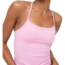 Offline by Aerie Real Me Tank Top Square Neck Fitted Stretch Mesh Yoga Pink XL