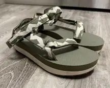 Teva Platform Mountain Print Universal Sandals 💚🤍