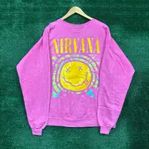 Nirvana Nevermind Grunge Band Mineral Wash Crewneck Sweater XL