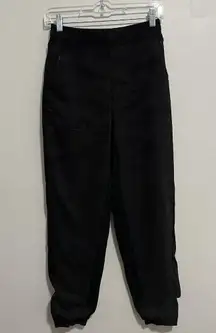 Athleta  Black Camo Brooklyn Lined Jogger Pants Ribbed Sides Size 0