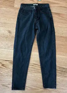 Showpo Black Jeans With Butt Rip