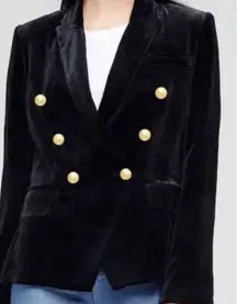 Rachel Zoe Black Velvet Double Breasted Jacket Small