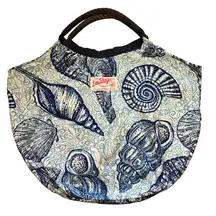 Lilly Pulitzer Coastal Tote Blue Seashells Beach Shoulder Bag Nautical Resort