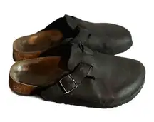 Birkenstock Birkis by  Boston Leather Clogs Black Unisex Size 7/5 Boho Cottage