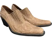 MIA‎ Brown Leather Cowboy Ankle Boots Size 8 Boho Chic