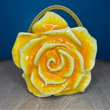 Dolce & Gabbana Yellow Rose Dolce Box Bag in Painted Resin Crossbody damaged