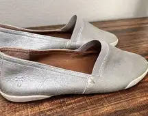 Frye  Loafer Womens Size 6 Silver Chrome Leather Slip On City Casual Flat Shoes