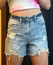 Hi Wasted Denim Shorts 