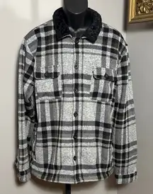 Reef XL Black Gray Flannel Jacket Coat