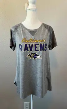 NFL Team Apparel Baltimore Ravens Logo TShirt Gray Juniors Size Medium