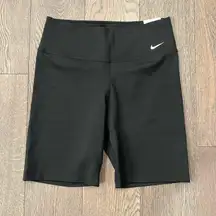 Nike mid rise tight fit 7” length black dri fit shorts