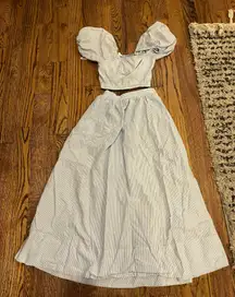 Aerie Square Neck Top Crop and Skirt Matching Set