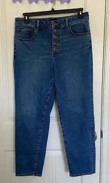 NWOT | Talbots women’s everyday relaxed jean medium wash‎ denim button jeans 12