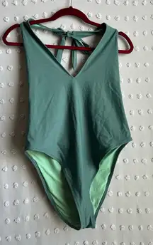 Aerie Halter One Piece Bathing Suit‎ Sz XL Green