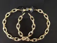 New bebe Gold Link Hoops Earrings