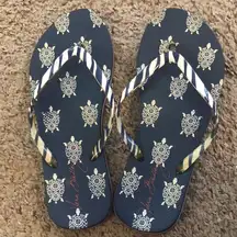 Vera Bradley Navy Turtle Flip Flops