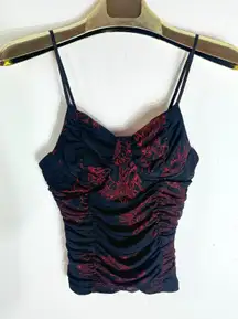 Just Polly New York laced mesh cami Tank top size small 